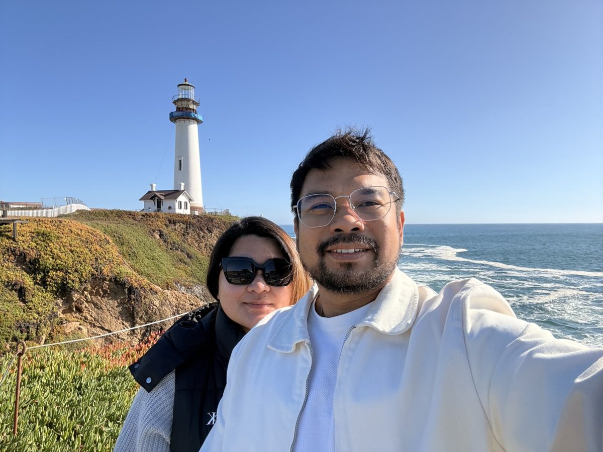 On the California coast by the lighthouse with Pia