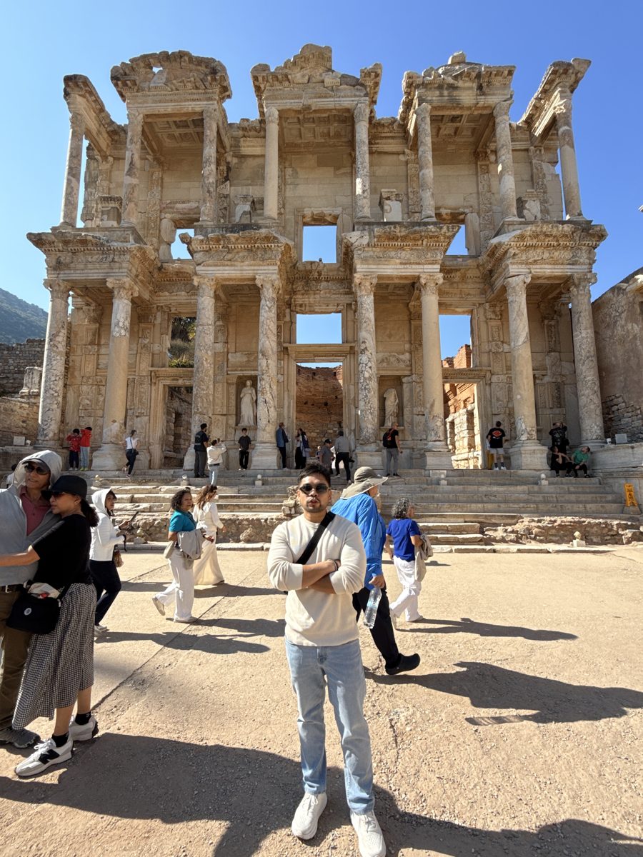 At the Library of Celsus in Ephesus, Turkey